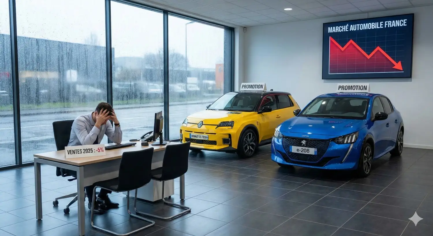 Marché Automobile France 2025 : Bilan Catastrophique et Perspectives Incertaines
